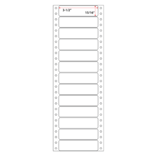 3.5" x .938" Pinfeed Labels - White - 5,000 Labels