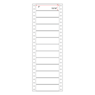 3" x .938" Pinfeed Labels - White - 5,000 Labels