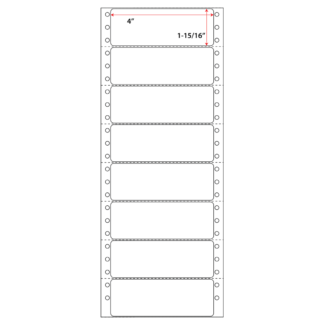 4" x 1.938" Pinfeed Labels - White - 5,000 Labels