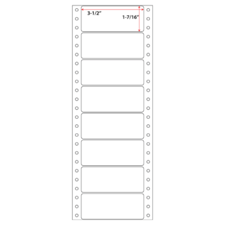 3.5" x 1.4375" Pinfeed Labels - White - 5,000 Labels