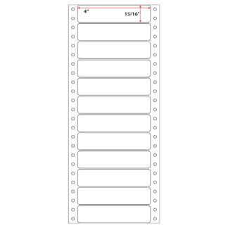 4" x .938" Pinfeed Labels - White - 5,000 Labels