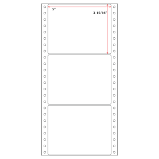 5" x 3.938" Pinfeed Labels - White - 2,500 Labels