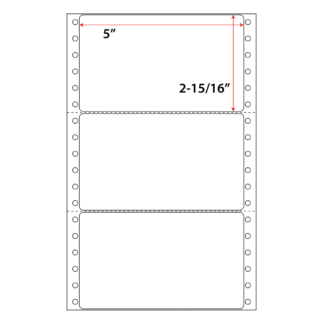 5" x 2.938" Pinfeed Labels - White - 2,500 Labels