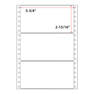 5.75" x 2.938" Pinfeed Labels - White - 2,500 Labels