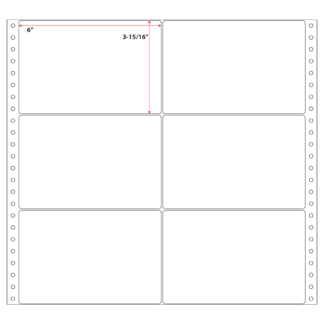 6" x 3.938" Pinfeed Labels - White - 5,000 Labels