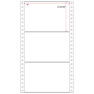 6" x 3.938" Pinfeed Labels - White - 2,500 Labels