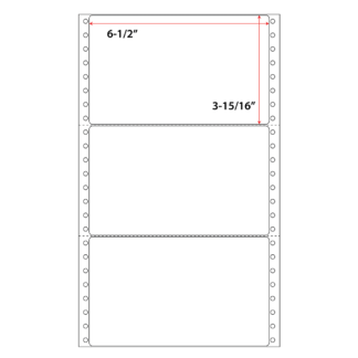 6.5" x 3.938" Pinfeed Labels - White - 2,500 Labels