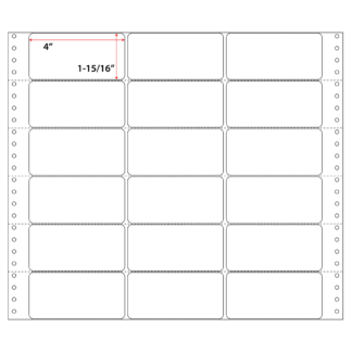 4" x 1.938" Pinfeed Labels - White - 15,000 Labels