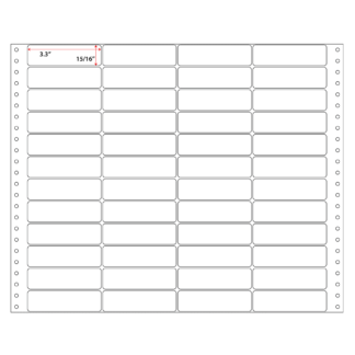 3.3" x .938" Pinfeed Labels - White - 20,000 Labels