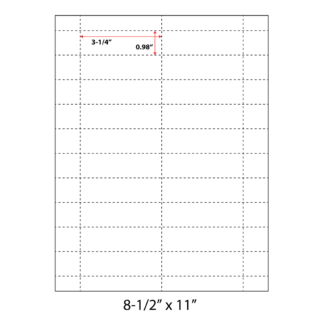 3.25" x .98" Tag - White - 500 Sheets