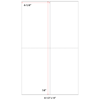 4.25" x 14" Laser Sheets - White - 100 Sheets