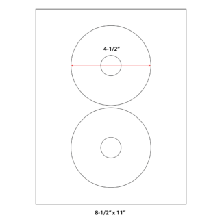 4.5" Circle Laser Sheets - White - 100 Sheets