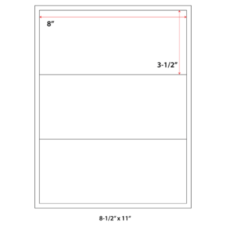 8" x 3.5" Laser Sheets - White - 500 Sheets