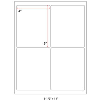 4" x 5" Laser Sheets - White - 100 Sheets