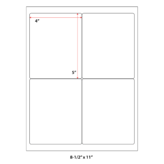 4" x 5" Laser Sheets - White - 500 Sheets