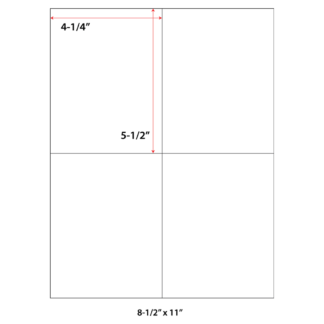 4.25" x 5.5" Laser Sheets - White - 100 Sheets