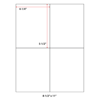 4.25" x 5.5" Laser Sheets - White - 500 Sheets