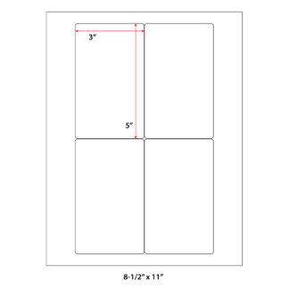3" x 5" Laser Sheets - White - 100 Sheets