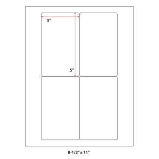 3" x 5" Laser Sheets - White - 500 Sheets