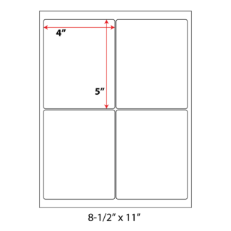 4" x 5" Laser Sheets - White - 100 Sheets