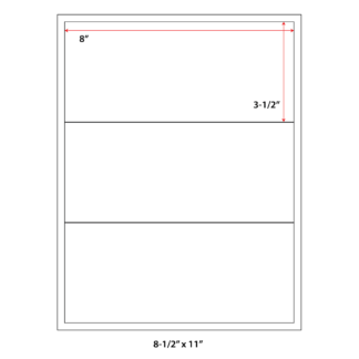 7.5" x 2" Laser Sheets - White - 500 Sheets