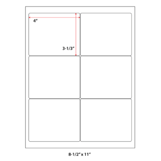4" x 3.3333" Laser Sheets - White - 500 Sheets