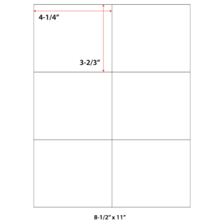 4.25" x 3.6667" Laser Sheets - White - 100 Sheets