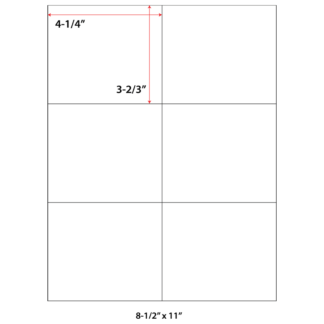 4.25" x 3.6667" Laser Sheets - White - 500 Sheets