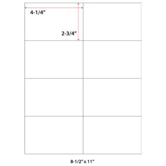 4.25" x 2.75" Laser Sheets - White - 100 Sheets