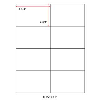4.25" x 2.75" Laser Sheets - White - 500 Sheets