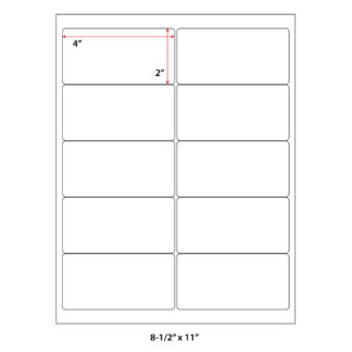 4" x 2" Laser Sheets - White - 500 Sheets