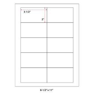 3.5" x 2" Laser Sheets - White - 100 Sheets