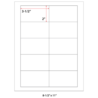 3.5" x 2" Laser Sheets - White - 500 Sheets