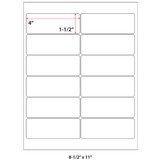 4" x 1.5" Laser Sheets - White - 500 Sheets