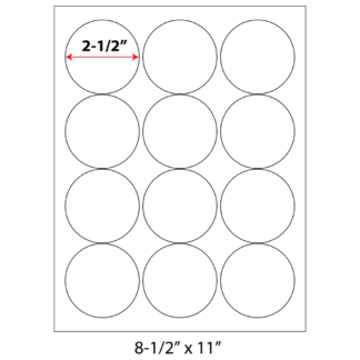 2.5" Circle Laser Sheets - White - 500 Sheets