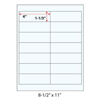 4" x 1.3333" Laser Sheets - Clear - 100 Sheets