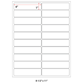 4" x 1" Laser Sheets - White - 100 Sheets