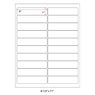 4" x 1" Laser Sheets - White - 500 Sheets