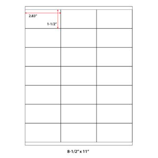 2.833" x 1.5" Laser Sheets - White - 100 Sheets