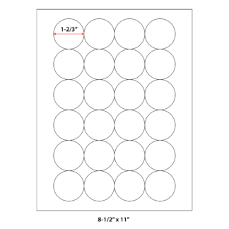 1.6667" Circle Laser Sheets - White - 100 Sheets