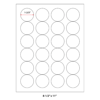 1.6667" Circle Laser Sheets - White - 500 Sheets