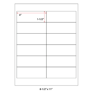 3.4375" x .6667" Laser Sheets - White - 500 Sheets