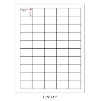 1.5" x 1" Laser Sheets - White - 100 Sheets