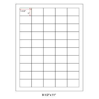 1.5" x 1" Laser Sheets - White - 500 Sheets