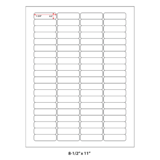 1.75" x .5" Laser Sheets - White - 100 Sheets