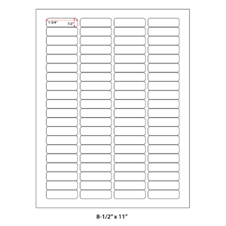 1.75" x .5" Laser Sheets - White - 500 Sheets