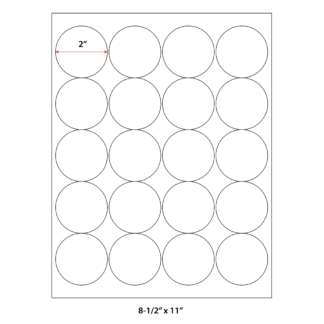 2" Circle Laser Sheets - White - 100 Sheets