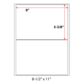 8" x 5.375" Laser Sheets - White - 100 Sheets