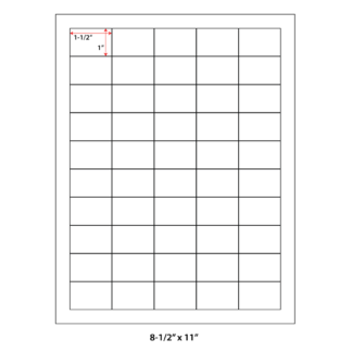 1.5" x 1" Laser Sheets - White - 1,000 Sheets