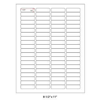 1.75" x .5" Laser Sheets - White - 1,000 Sheets